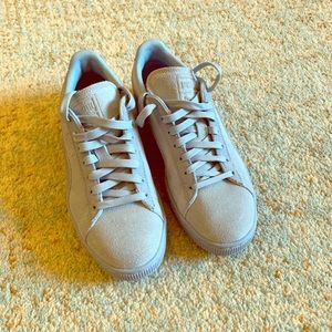 Light blue suede Puma sneakers